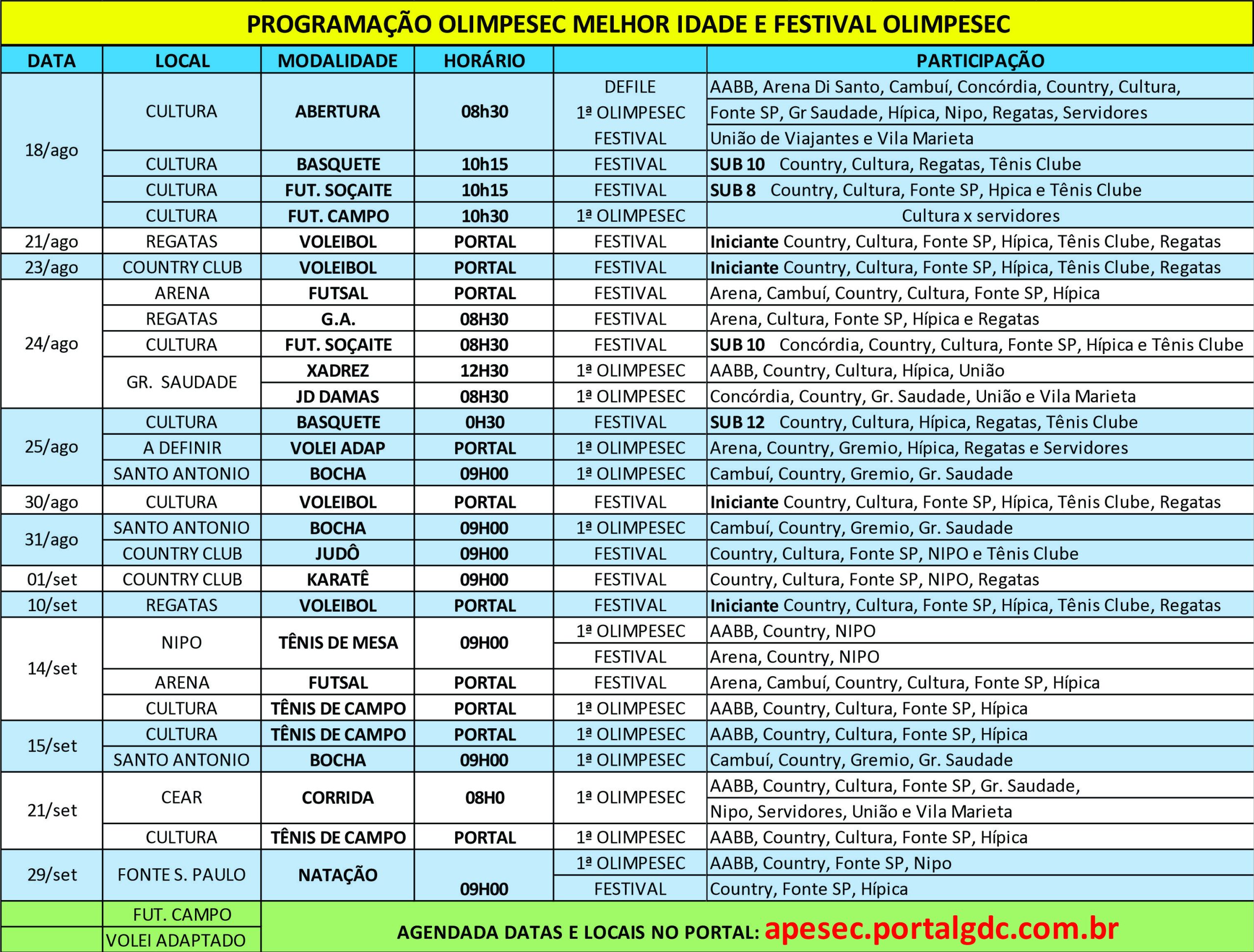 PROGRAMAÇÃO DO EVENTO