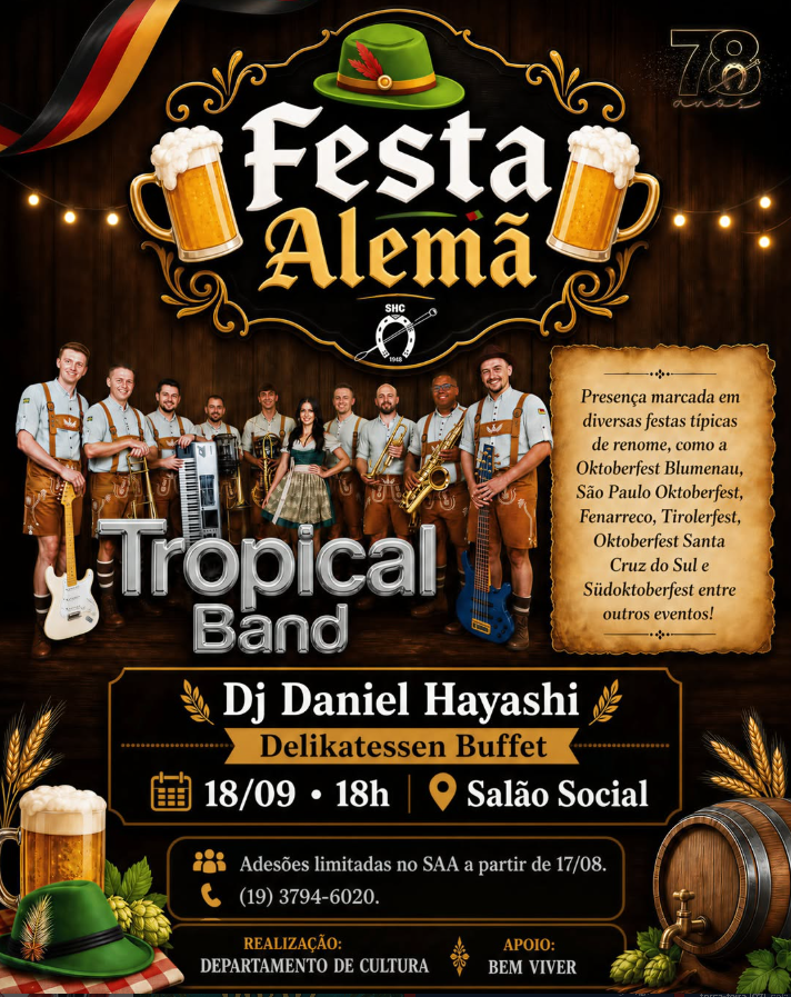 Festa Alemã 2026 promete uma noite de tradição, música e diversão