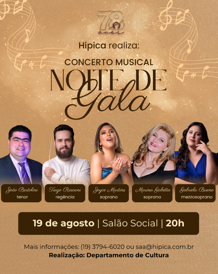 Concerto Musical – Noite de Gala reúne grandes talentos da música lírica