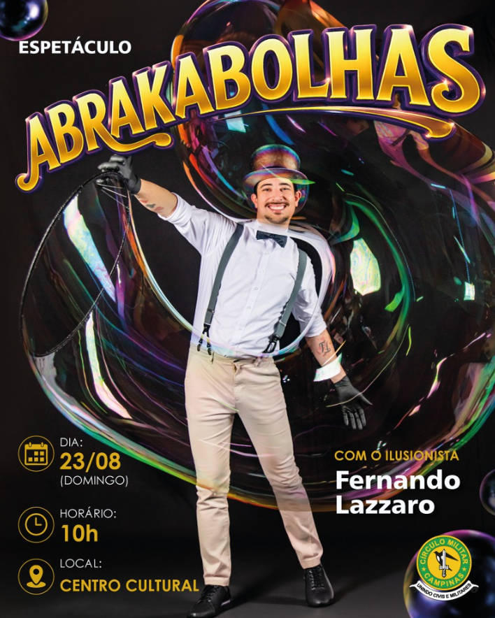 Espetáculo Abrakabolhas promete uma manhã de magia e diversão
